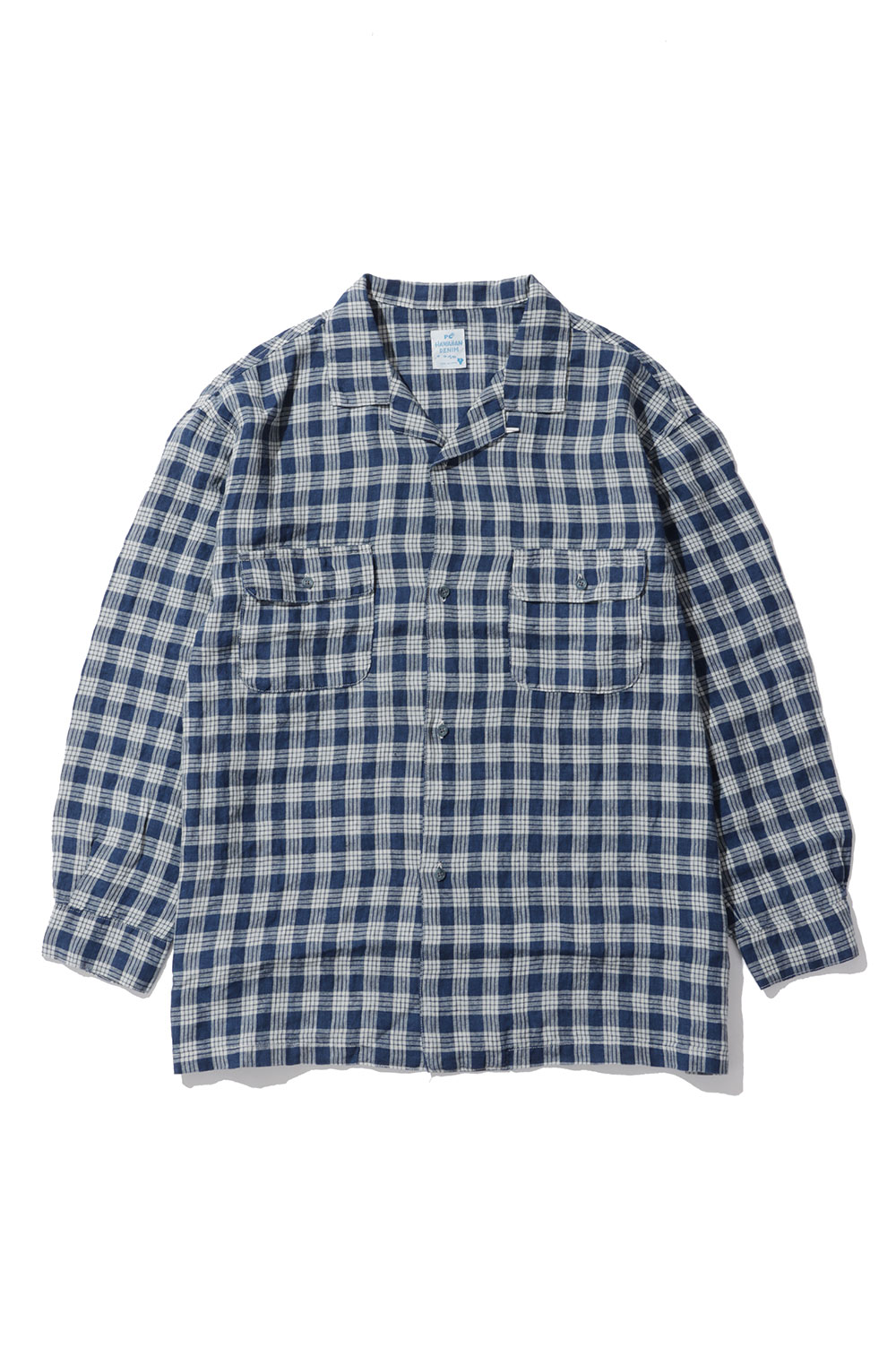LINEN PALAKA KAIKIN LONG SHIRT / NAVY (PC-002-3861) Porter Classic(ポータークラシック)