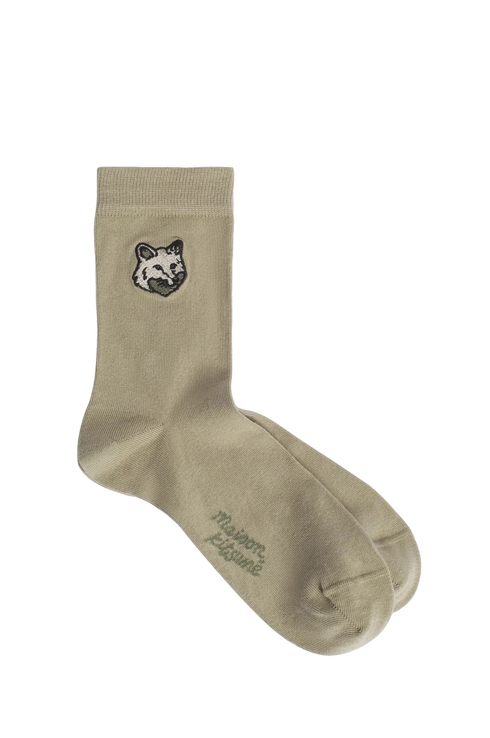 FOX HEAD SOCKS - TEA LEAF (OM06411KT1145) Maison Kitsune -Men-(メゾンキツネ)