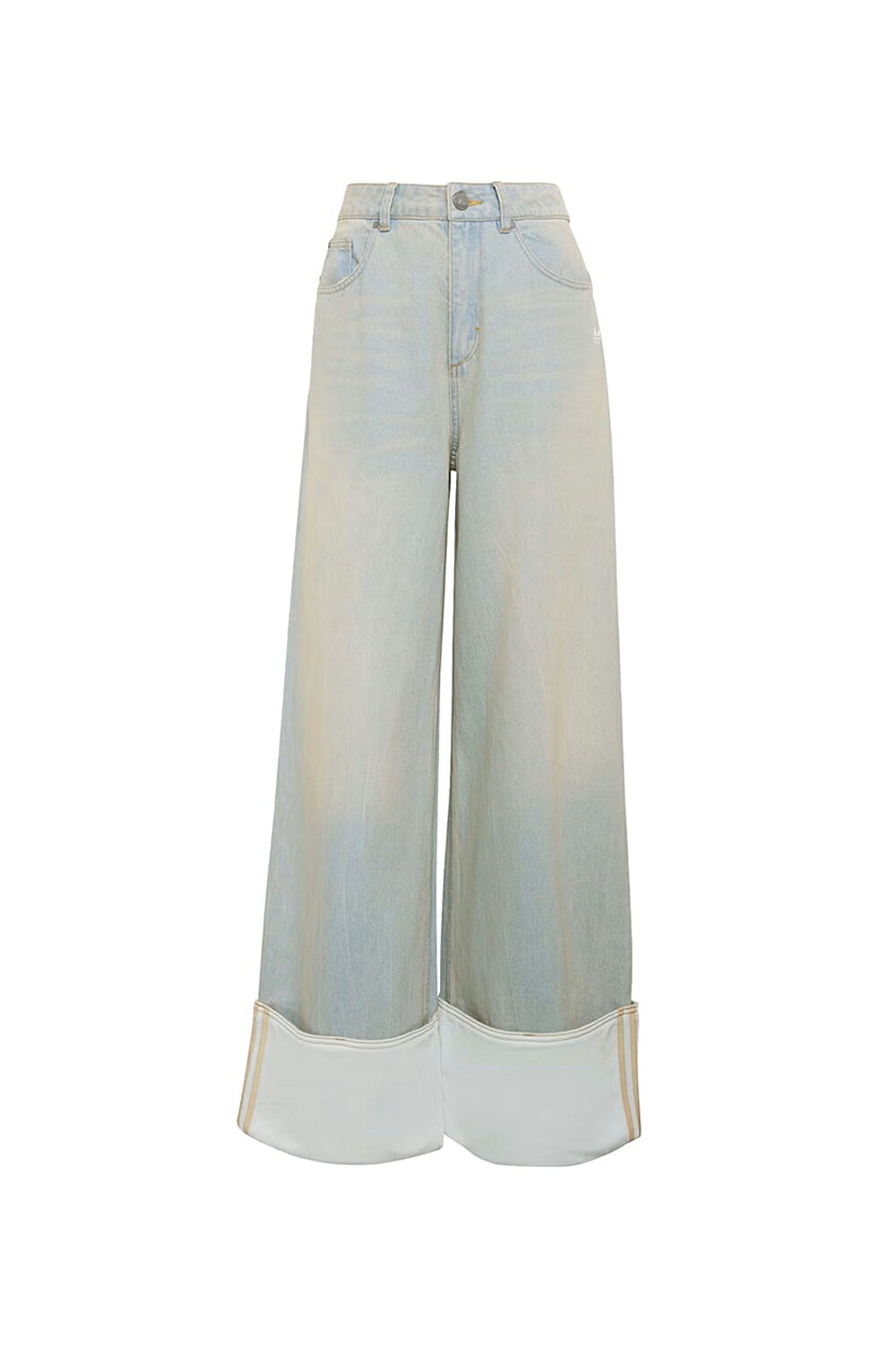 樂天商城 - VINTAGE WIDE LEG DENIM - LIGHT DENIM / OFF WHITE (RC2605OW004) adidas Originals -Women-(アディダスオリジナルス)