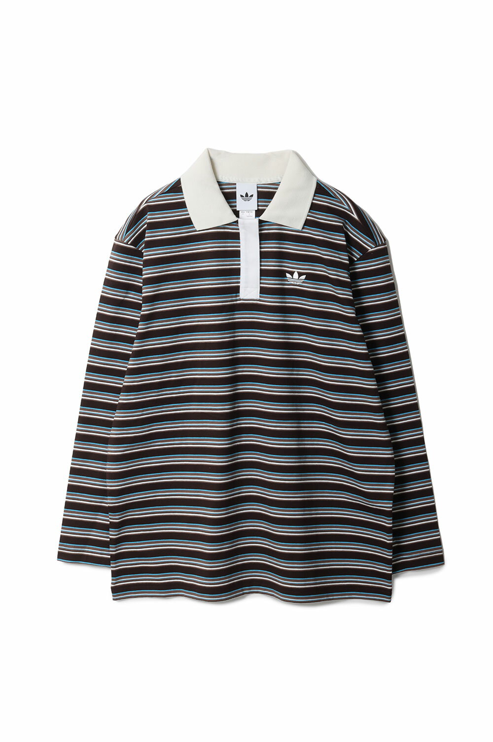 VINTAGE STRIPED OVZD POLO LS - AURORA COFFEE (RC2605OW013) adidas Originals -Women-(アディダスオリジナルス)