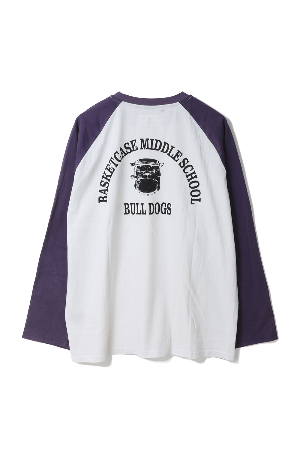 Rakuten - 【P10倍】BULLDOG, raglan / PURPLE/WHITE Basketcase(バスケットケース)