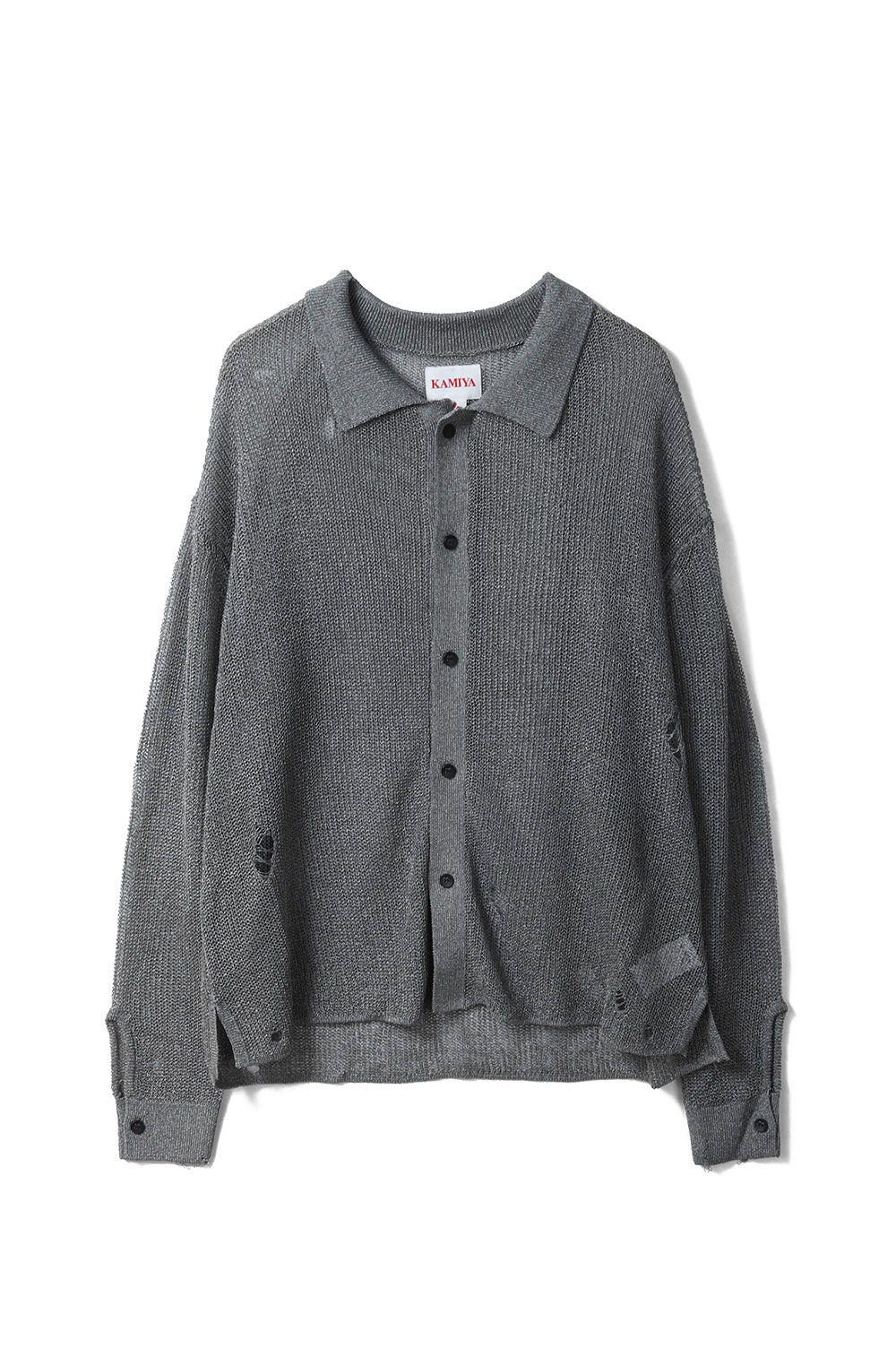 Rakuten - 【P10倍】Metallic Knit Shirt - SILVER (G16CD067) KAMIYA(カミヤ)