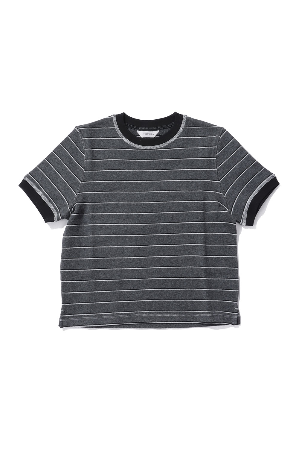 Rakuten - Border Ringer Tee -CHARCOAL GRAY (12610619) Todayful(トゥデイフル)