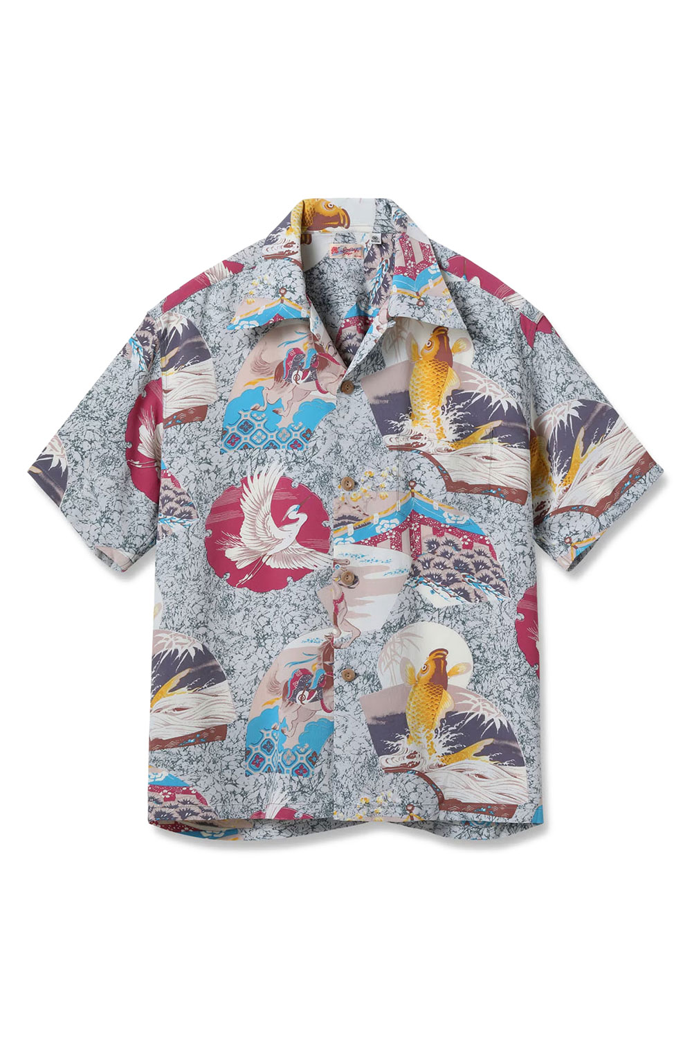 Rakuten - JAPANESE QUAINT DESIGN S/S RAYON HAWAIIAN SHIRT - GRAY (SS39614 ) SUN SURF(サンサーフ)