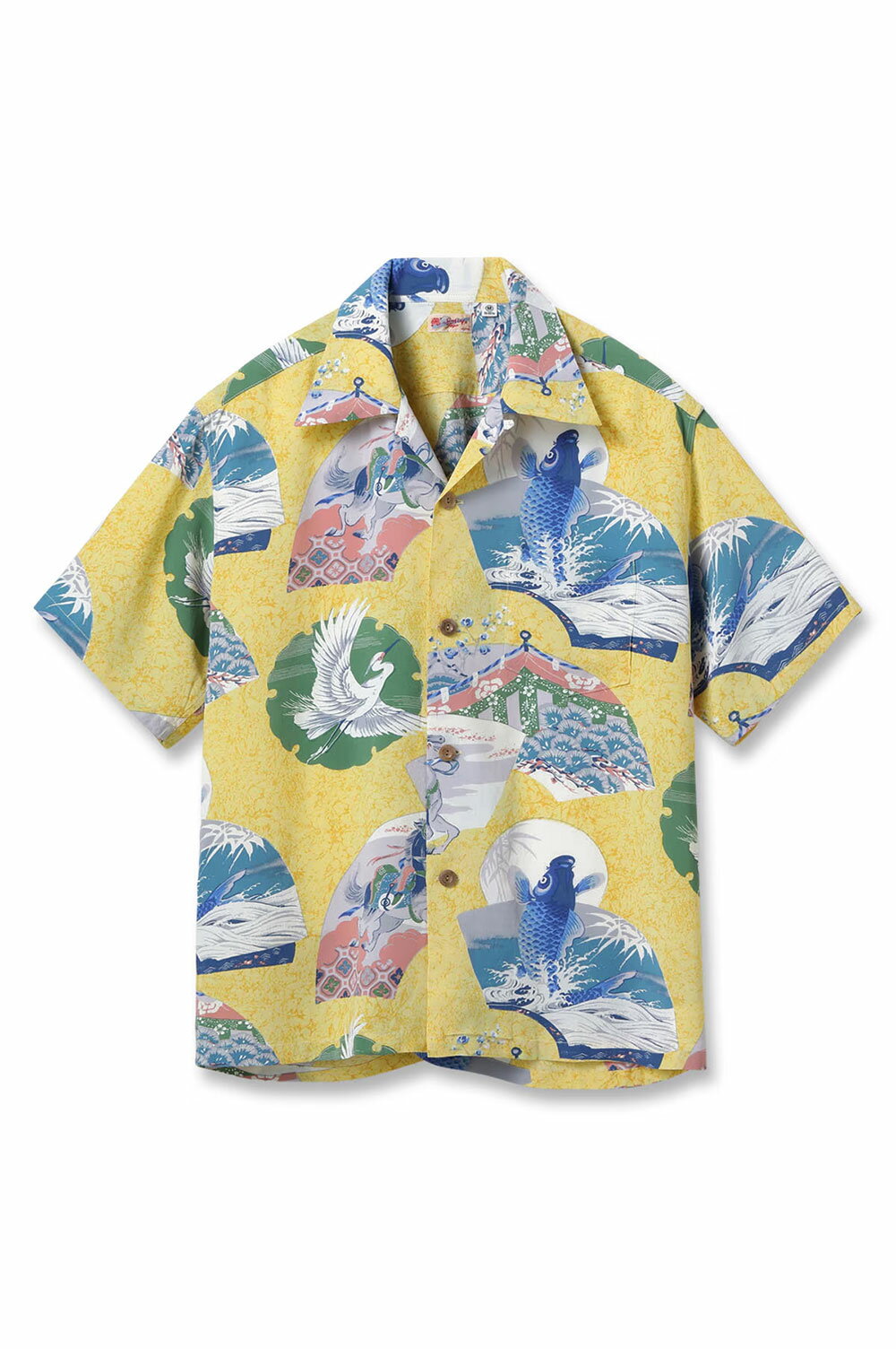Rakuten - JAPANESE QUAINT DESIGN S/S RAYON HAWAIIAN SHIRT - YELLOW (SS39614 ) SUN SURF(サンサーフ)