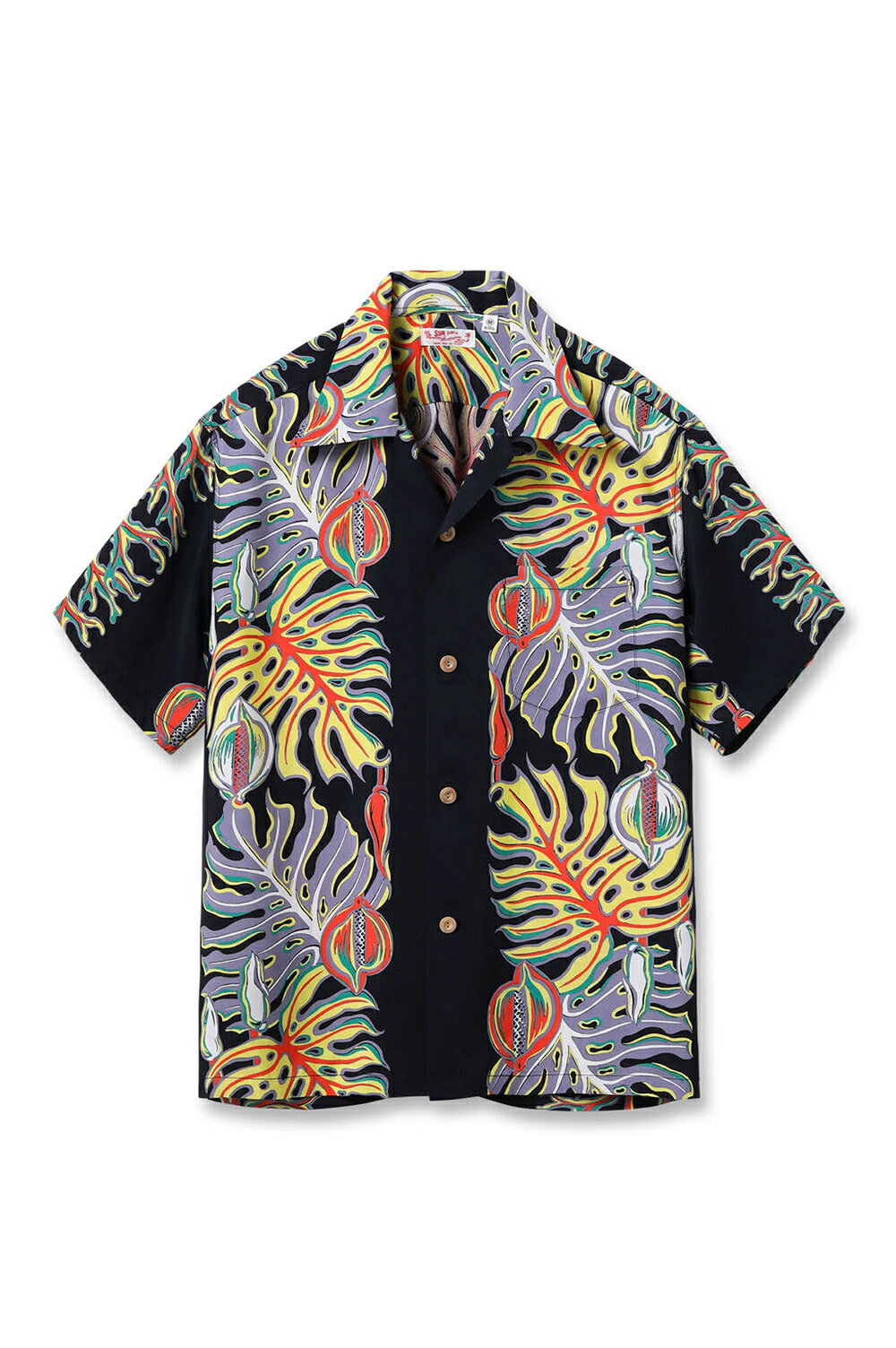 樂天商城 - MONSTERA BORDER S/S RAYON HAWAIIAN SHIRT - BLACK (SS39622 ) SUN SURF(サンサーフ)
