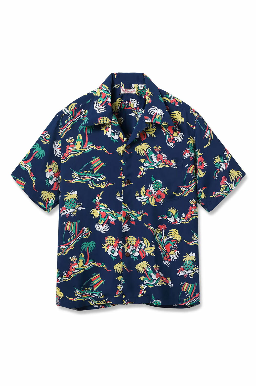 樂天商城 - ISLAND TRIP S/S RAYON HAWAIIAN SHIRT - NAVY (SS39620 ) SUN SURF(サンサーフ)
