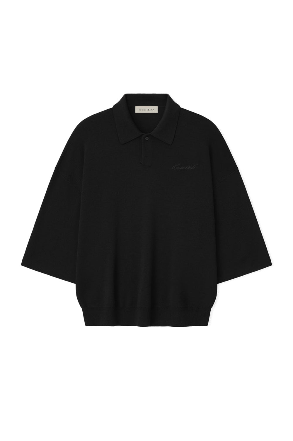 Rakuten - 【P10倍】SIGNATURE 3/4 SLEEVE 90'S KNIT POLO - VINTAGE BLACK (192SP266961F) ESSENTIALS(エッセンシャルズ)