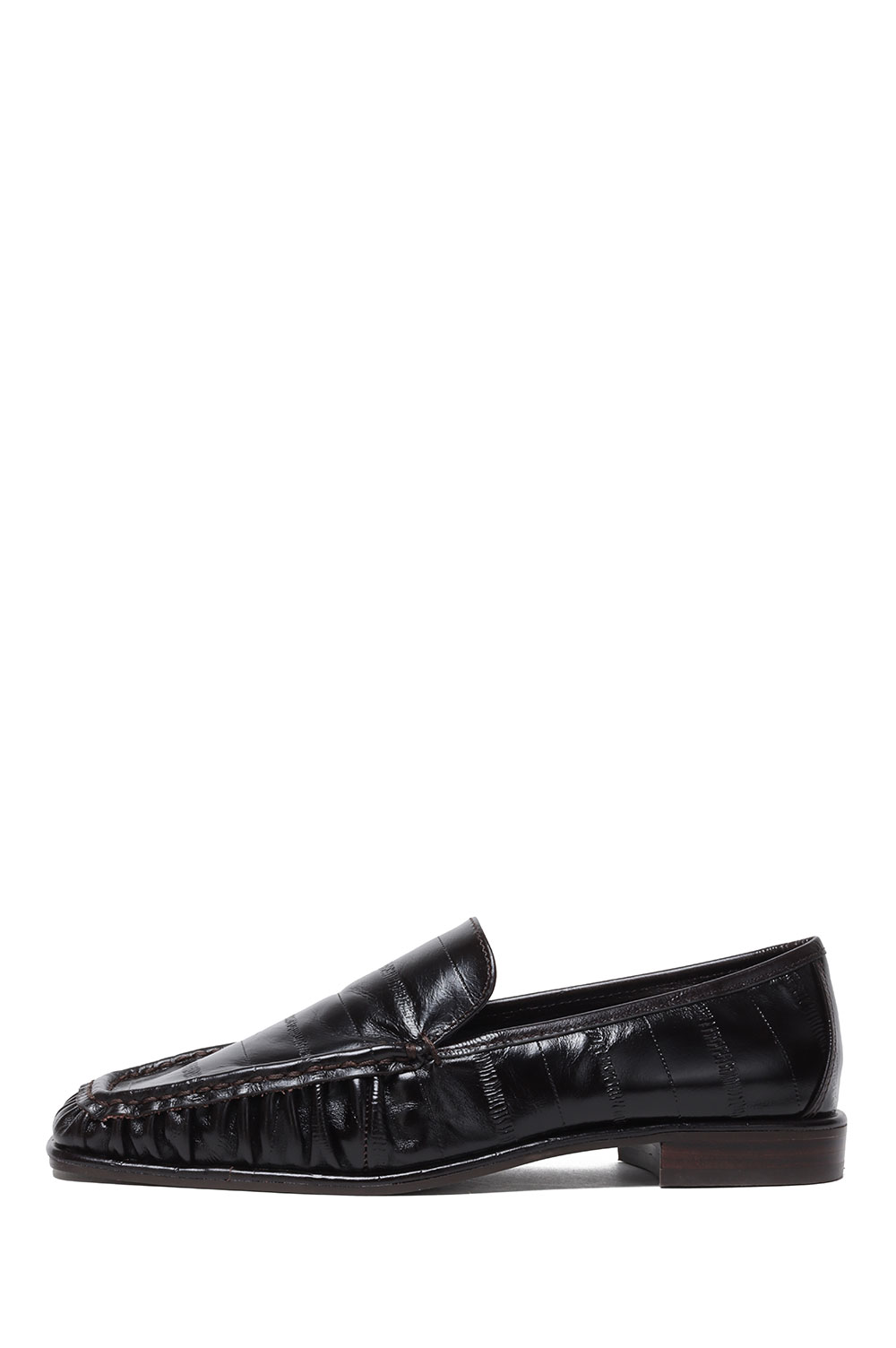 Rakuten - Squaretoe Gather Loafers - DARK BROWN (12521007) Todayful(トゥデイフル)