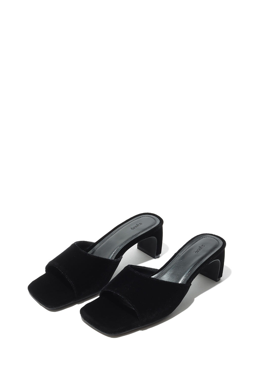 Squaretoe Velour Mule - BLACK (62611027) anuke(アンヌーク)