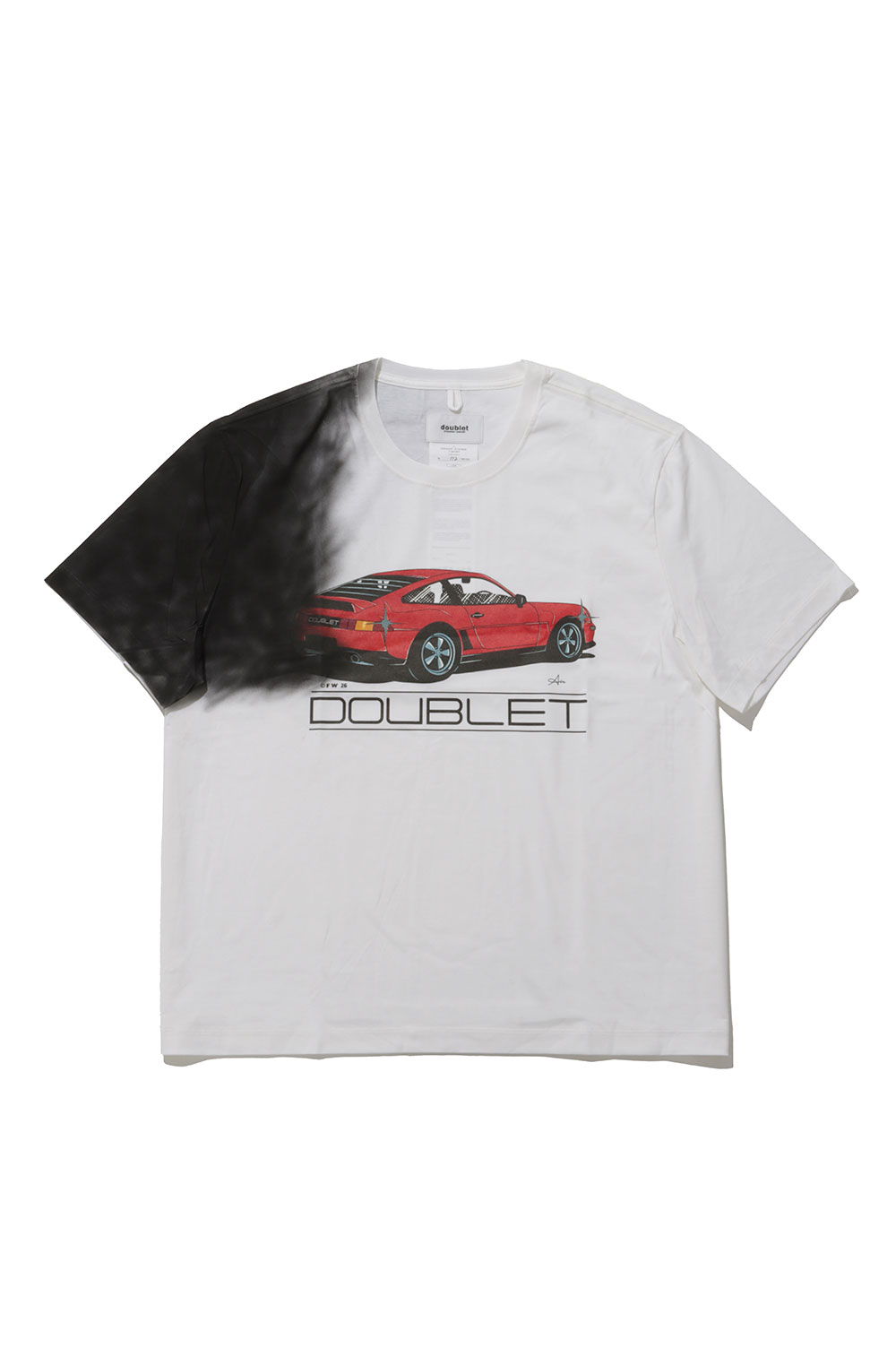 EXHAUST STAINED T-SHIRT - WHITE (26AW44CS460) doublet(ダブレット)