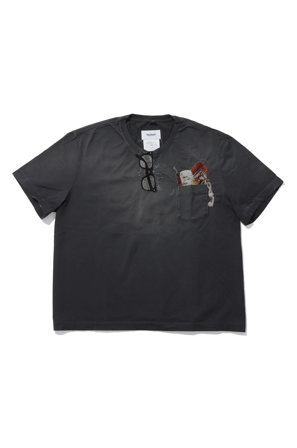 TROMPE L’OEIL EMBROIDERY T-SHIRT - BLACK (26AW43CS459) doublet(ダブレット)