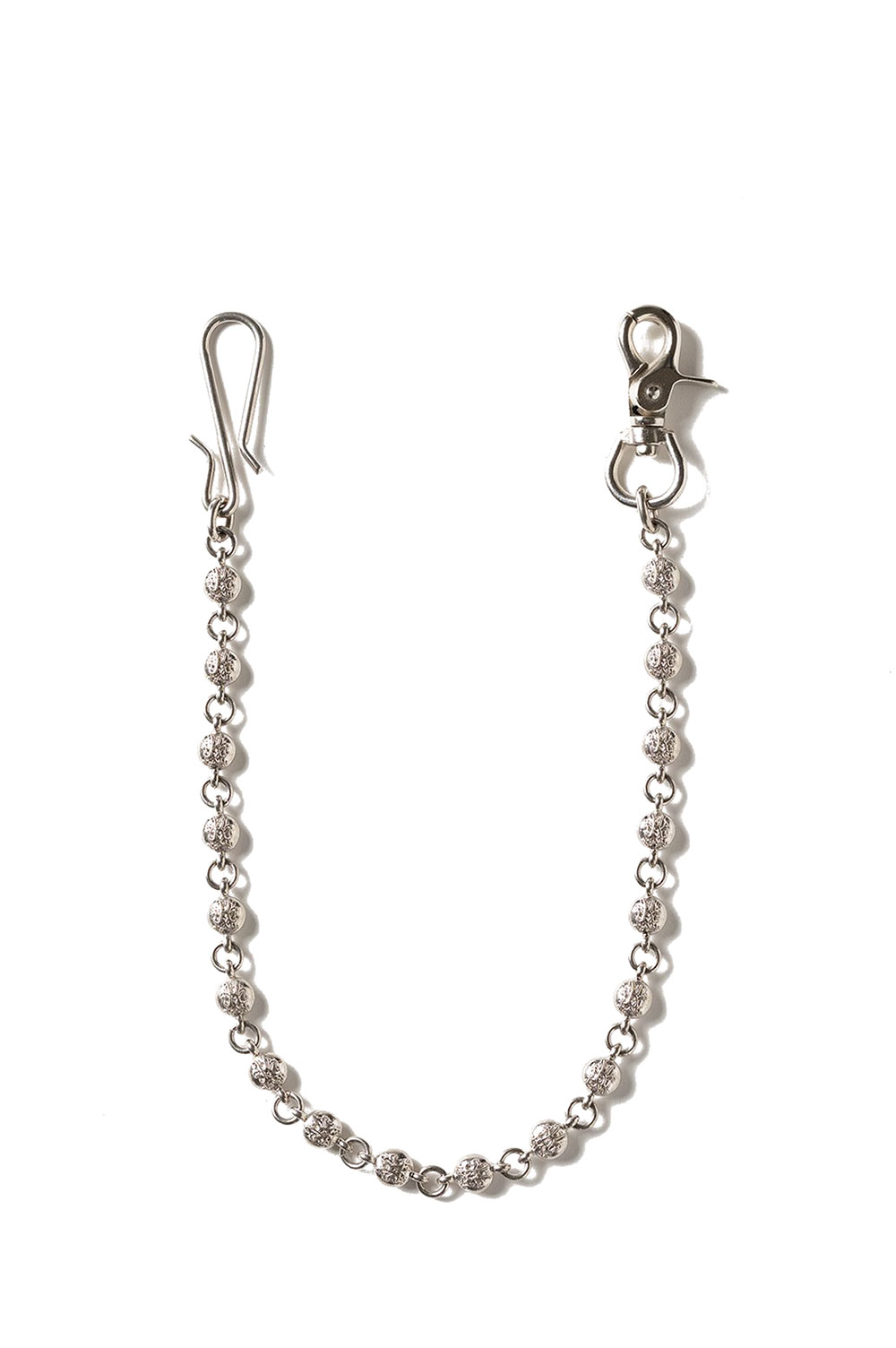 サイズ表　サイズ全長幅F57.5cm1.0cm－－商品情報商品名"KMY Ball" Wallet Chain - SILVER (G15AC210)素材zinc alloy / brass取扱ショップ ZOETROPE by Intention（ゾエトロープ・バイ・インテンション）〒951-8063 新潟市中央区古町通 5-584TEL：025-229-1245（12時-19時 火曜定休 ）Mail:deepinsideinc-store@shop.rakuten.co.jp"KMY Ball" Wallet Chain - SILVER (G15AC210)KAMIYA(カミヤ)