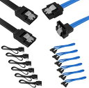 SATA3ケーブル 12個セット ストレート型-下L型 Sata ケーブル 抜け落ち防止 ロックラッチ付き 6.0 Gbpsストレートおよび90度直角SATA ...