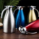 保温ポット おしゃれ 大容量 2000ML ステンレスポット 家庭用 冷水ポット 卓上ポット 2L ポット 魔法瓶 保温瓶 保温 保冷 お湯 コーヒー 紅茶 家庭用 ステンレス鋼製 真空断熱技術 真空 レストラン ホテル用 家庭用品