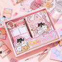 日記帳 セット 116点セット 文房具セット シール帳 手帳 人気 a6 可愛い猫柄ノート かわいい 子供 シール帳 ノートセット レトロスタイル 可愛い手帳 ...