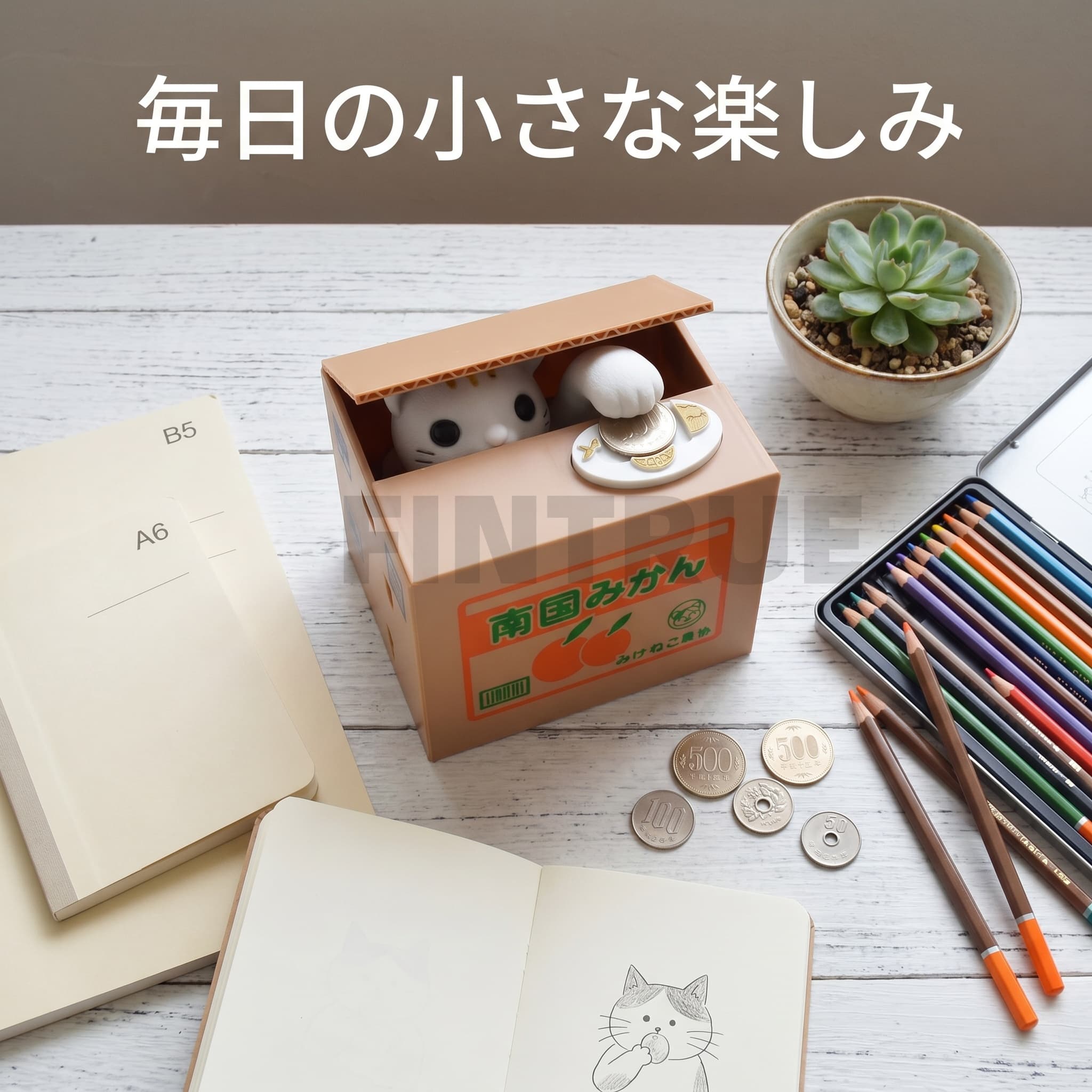 【お金を盗む猫】動く貯金箱 おもしろ貯金箱 猫型貯金箱 お金が貯まる仕掛け 茶色ふた付き 誕生日プレゼント クリスマスギフト 猫好きへの贈り物 贈り物 金銭教育 貯金箱 コイン面白ギフト サプライズプレゼント 3