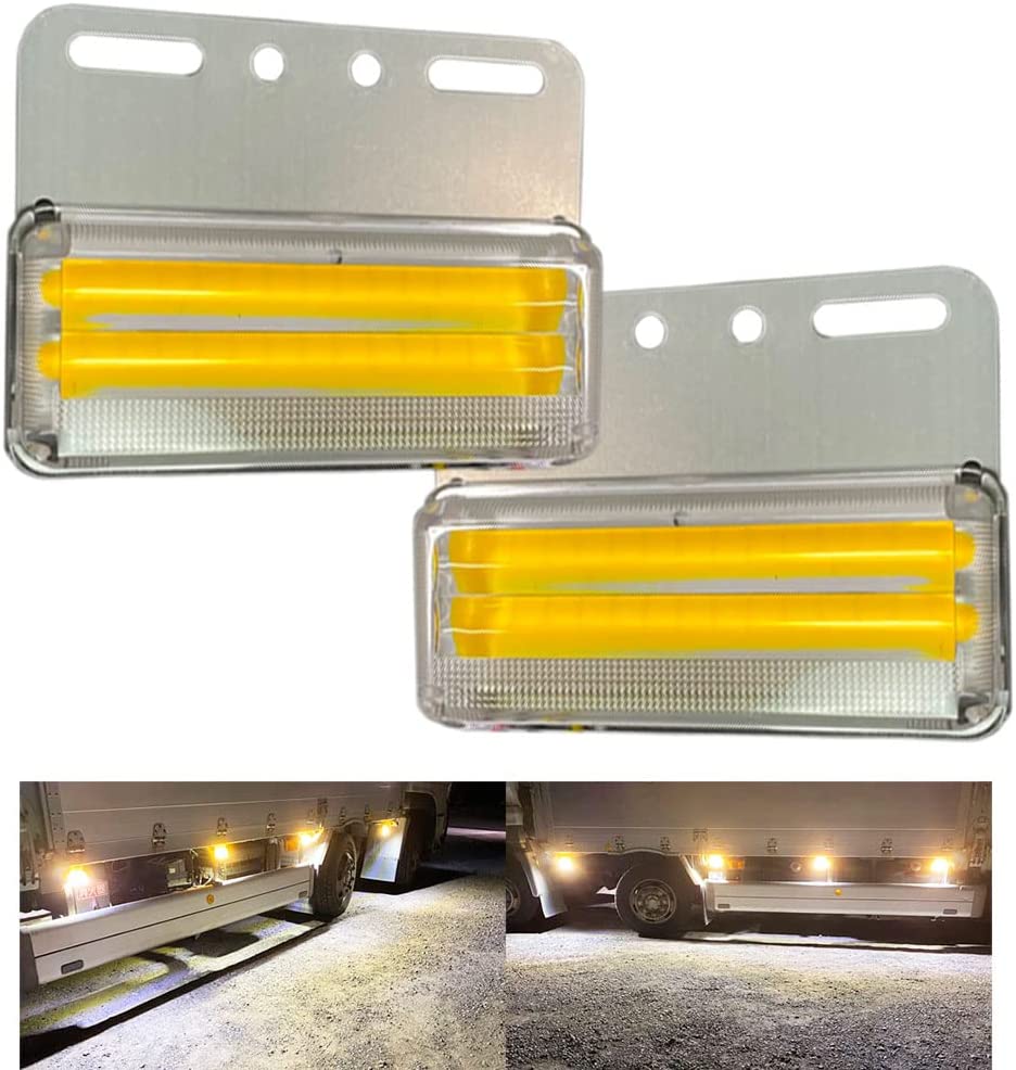 トラック サイドランプ 24V 4個セット COBチップ LED サイドマーカー 明るい ライト 大型車用 高輝度 白赤黄 防水 汎用 車検対応 軽トラック/ロ...