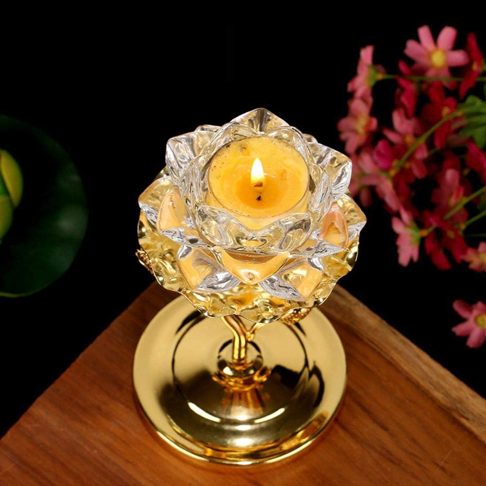 FINTRUEのローソク立て キャンドルスタンド キャンドルホルダー 蓮花ローソク立て 燭台 蝋燭立て 仏花 蓮の花 ロータス 仏具 仏前 法事 法要 命日 お盆 飾り 2個｜アングル3