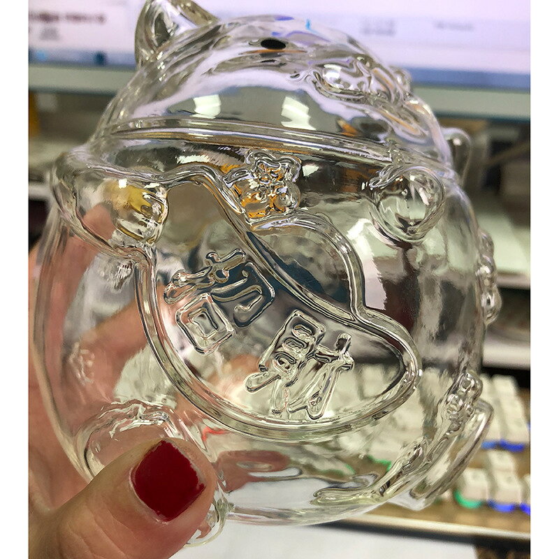 招き猫 貯金箱 500円玉 置物 招き猫 かわいい おしゃれ 透明 動物 ガラス プレゼント 面白い ユニーク お年玉 貯金 入れるだけ 出せない 貯金グッズ 招財進宝 インテリア 金運アップ 開運グッズ 猫好き ギフト 誕生日プレゼント 可愛い雑貨 [3]