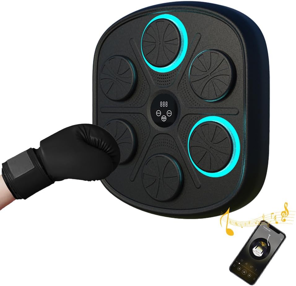 音楽ボクシングマシン ミュージックボクシングマシン スマートリズムボクシングマシーン 壁パンチングバッグ 壁掛けスマートボクシングトレーニング機器 Blueto...