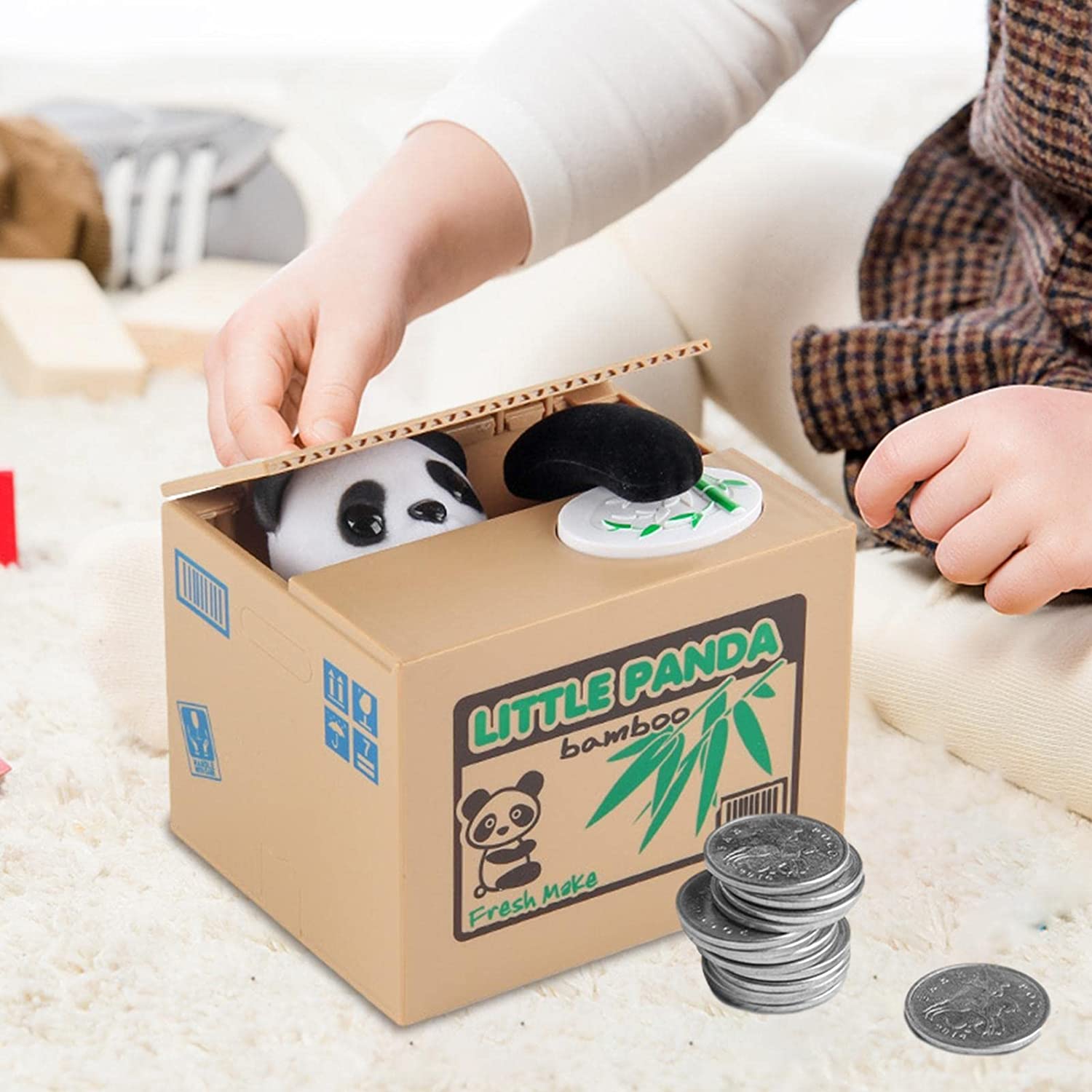 貯金箱 パンダの貯金箱 お金を盗むパンダ おもちゃ 貯金箱フォーチュン かわいい 誕生日 プレゼント クリスマスプレゼント 2