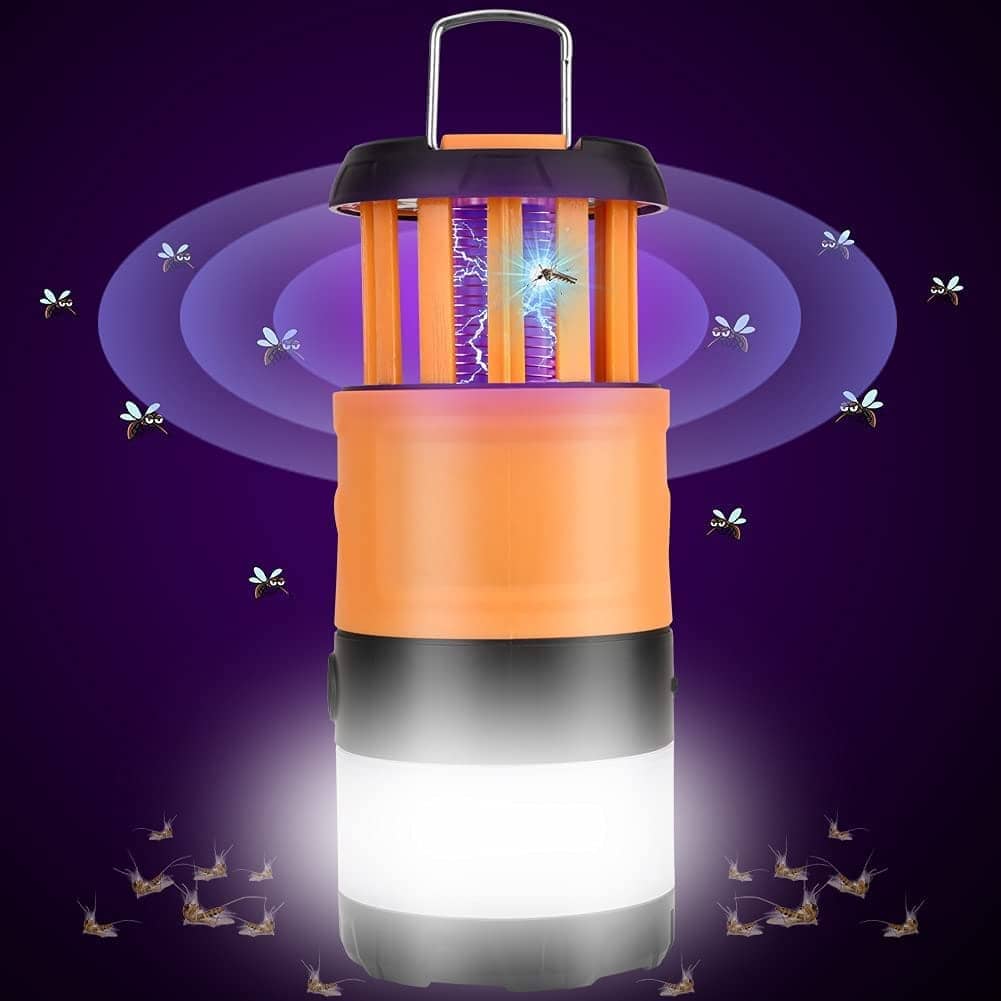 LEDランタン ランプ 蚊取り器 LED キャンプランタン 両用 電撃殺虫器 捕虫器 コンパクト 誘虫灯 殺虫ラ..