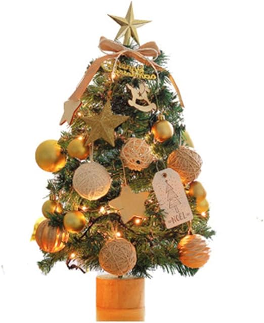 クリスマスツリー スクトップデスクトップ ミニチュアのクリスマスツリー装飾された松の小さな松クリス..