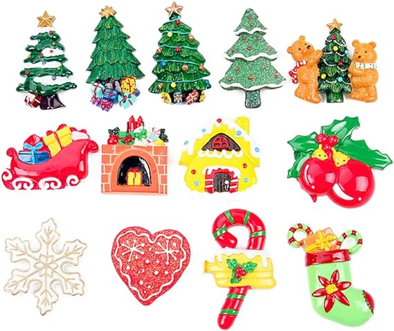 冷蔵庫 ラップ レジン13個セット 写真 マグネット 冷蔵庫 ステッカー サンタ 冷蔵庫 クリスマスデコレ..