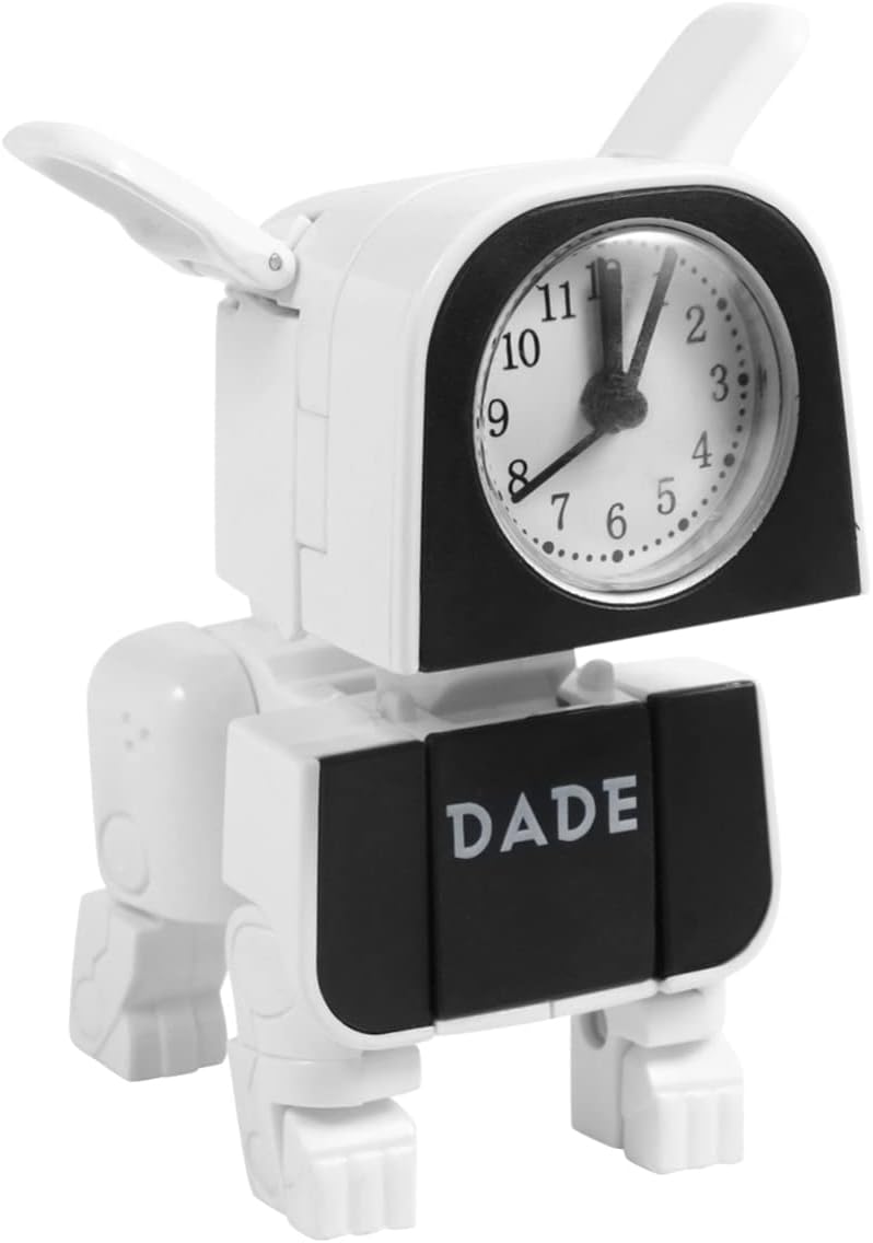 目覚まし時計 置き時計 デジタル おしゃれ 犬機械デザイン グ プレゼント ミニ 子供 女の子 男の子 お祝 卓上 (白色)(3)