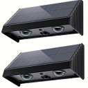 2個セット ソーラーウォールライト ガーデンライト 防水レンズフェンスライト 太陽光発電ウォールランプ ABS素材 屋外ガーデンレンズ フェンスライト