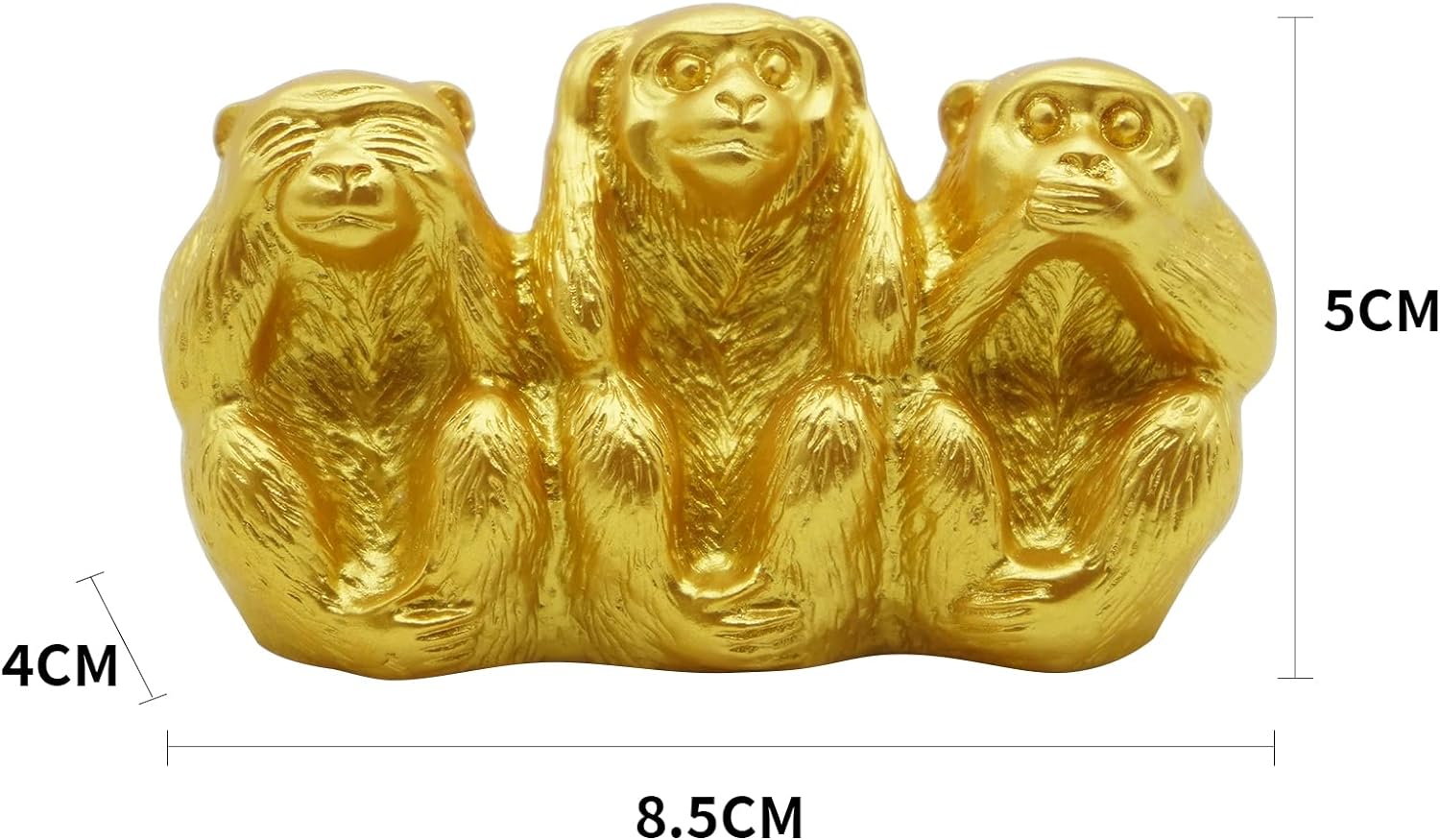 猿 置物 三猿 ゴールド さる オブジェ 見ざる 言わざる 聞かざる 金運アップ 開運 風水グッズ 玄関 インテリア 縁起物 お守り プレゼント