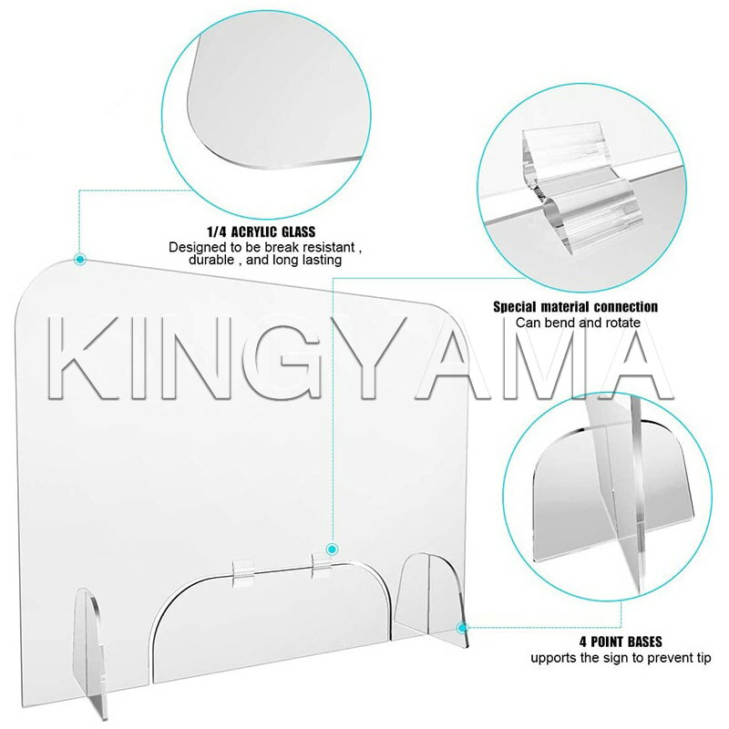 アクリル板 透明 パーテーション 窓付き 50*60cm 角丸加工 衝突防止 アクリル板 組み立てやすいタイプ 飛沫防止 デスクパーテーション 仕切り板 衝立 飲食店 お店 オフィス 学校