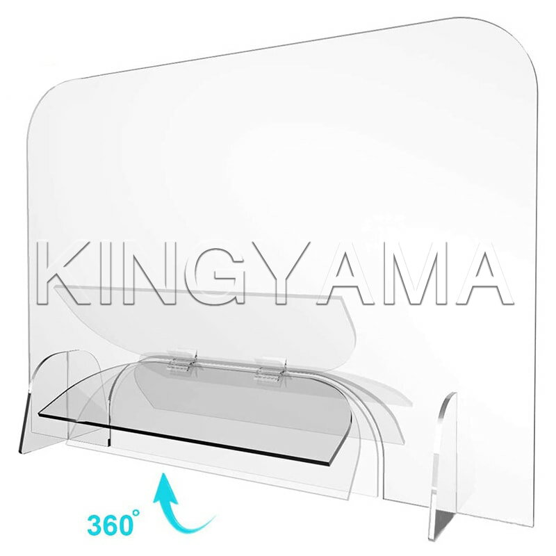 アクリル板 透明 パーテーション 窓付き 50*60cm 角丸加工 衝突防止 アクリル板 組み立てやすいタイプ 飛沫防止 デスクパーテーション 仕切り板 衝立 飲食店 お店 オフィス 学校