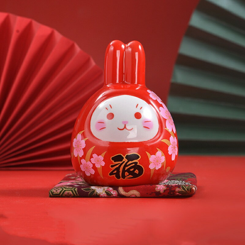 うさぎ貯金箱 置物 かわいい 兎飾り お月見 十五夜 恋が叶う 御守り 御守り 魔除け バニーカーフィギュア ミニ プレゼント 贈り物 2