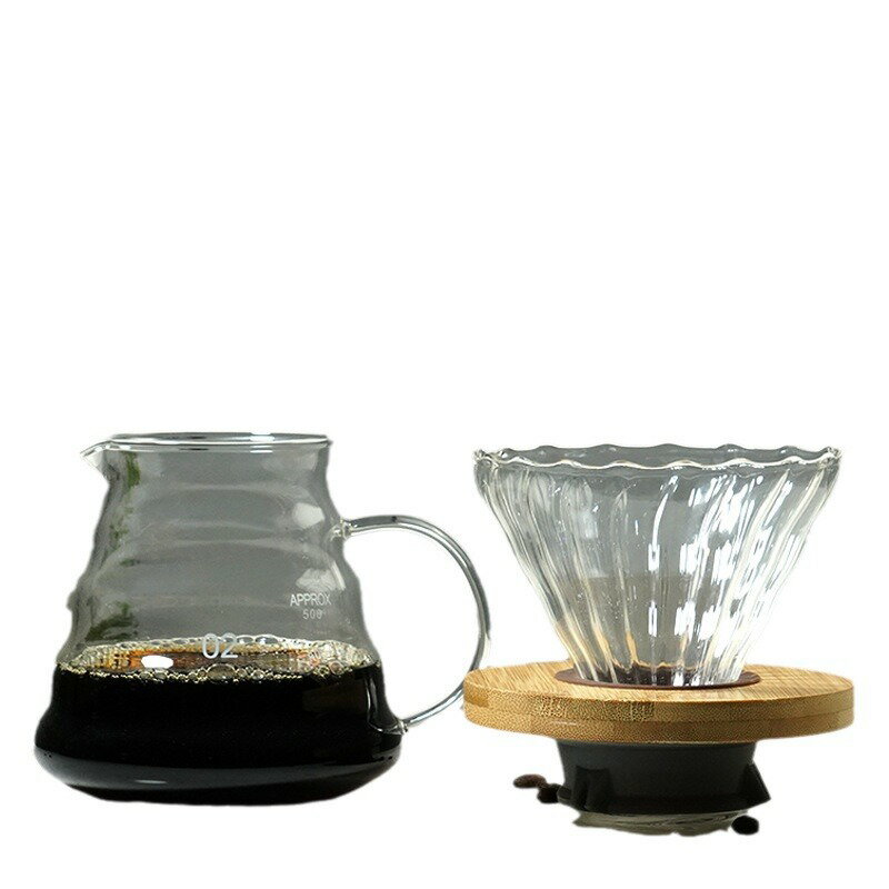 コーヒーポットセット ハンドドリップコーヒーメーカー ガラスシェアポットセット 2