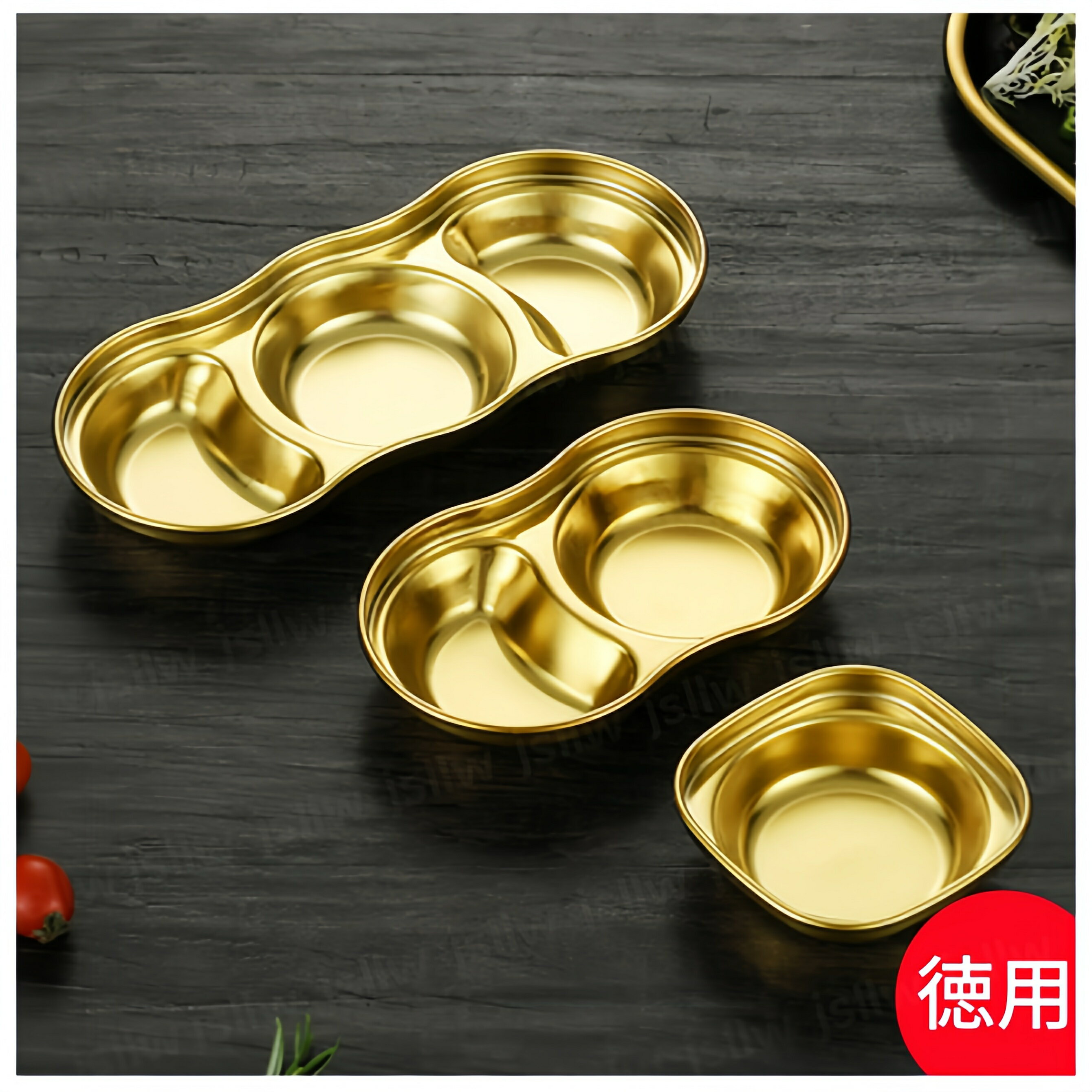 仕切皿 韓国食器 小皿 ステンレス 2連3連4連 薬味皿 漬物 キムチ 醤油 調味料 スパイス 酢 ゴマ油 たれ..