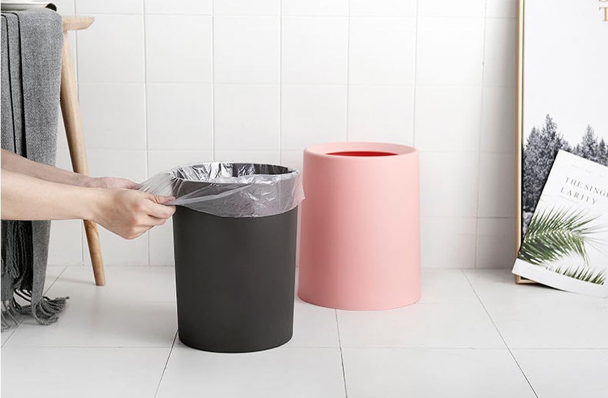ゴミ箱 おしゃれ ゴミ袋が見えない 丸型 ビニール袋隠す 8L/12L 移動便利 シンプル...