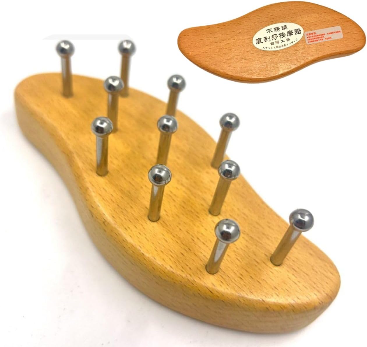 カッサ 長澤まさみさん愛用 木製 くし型 顔 頭皮マッサージ 育毛 ボディ用 足 腰 背中 筋膜リリース (木製)