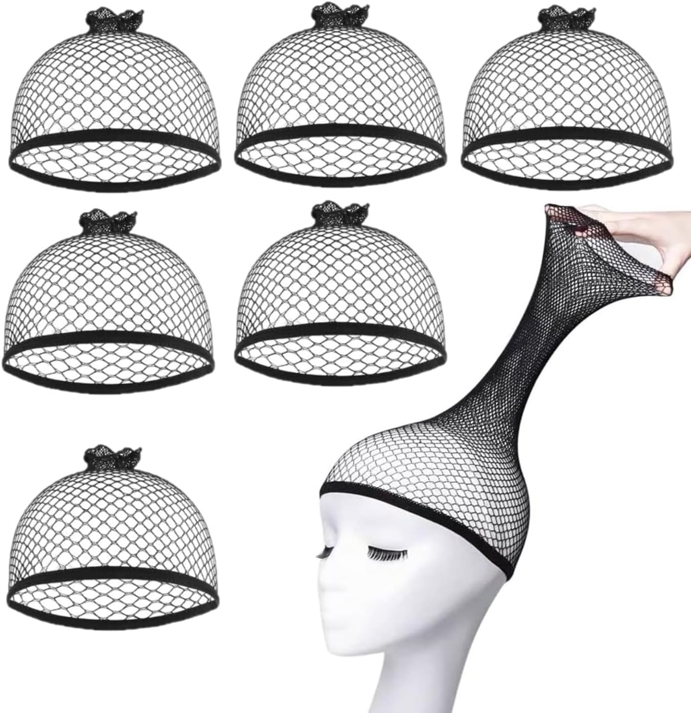 フルウィッグ用に ウィッグネット ブラック12個セット ウィッグネット コスプレ 筒型 伸縮性あり ネット 網 かつら 簡単 滑り止め 痛くない 男女兼用