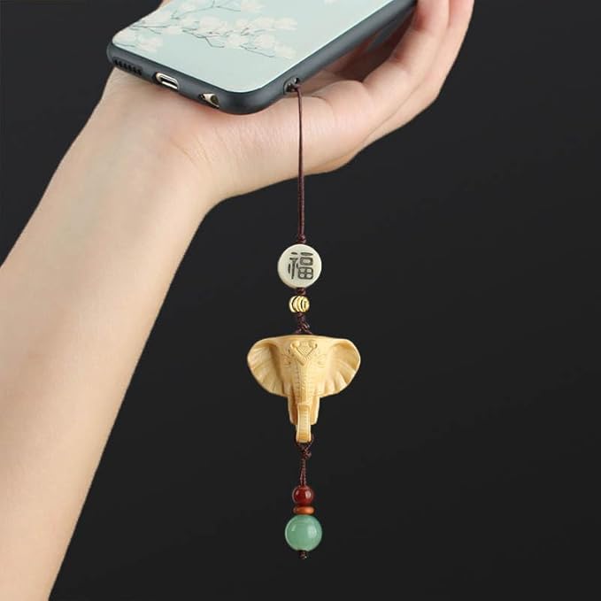 民族的な象の携帯電話ストラップ　ユニークなスタイルの象神キーチェーンペンダント