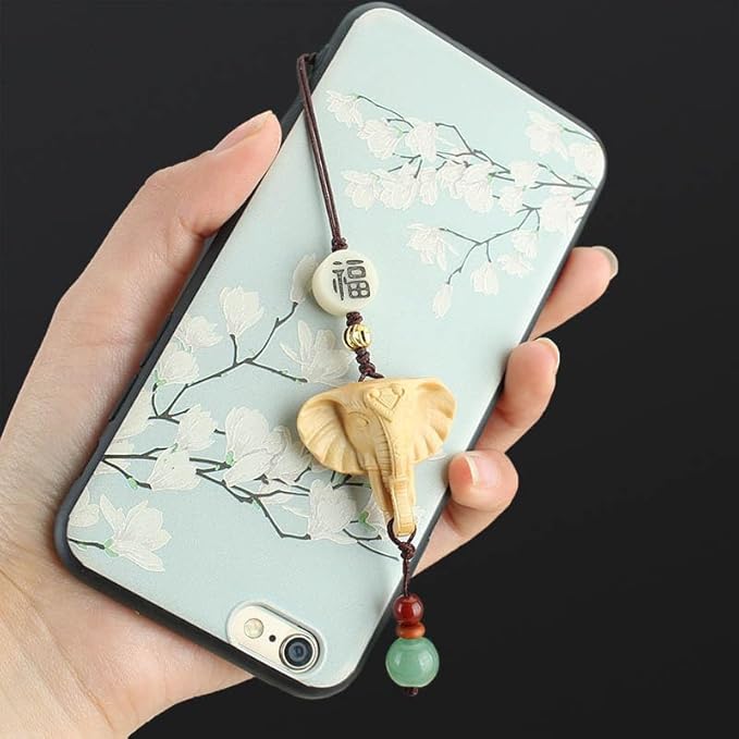 民族的な象の携帯電話ストラップ　ユニークなスタイルの象神キーチェーンペンダント