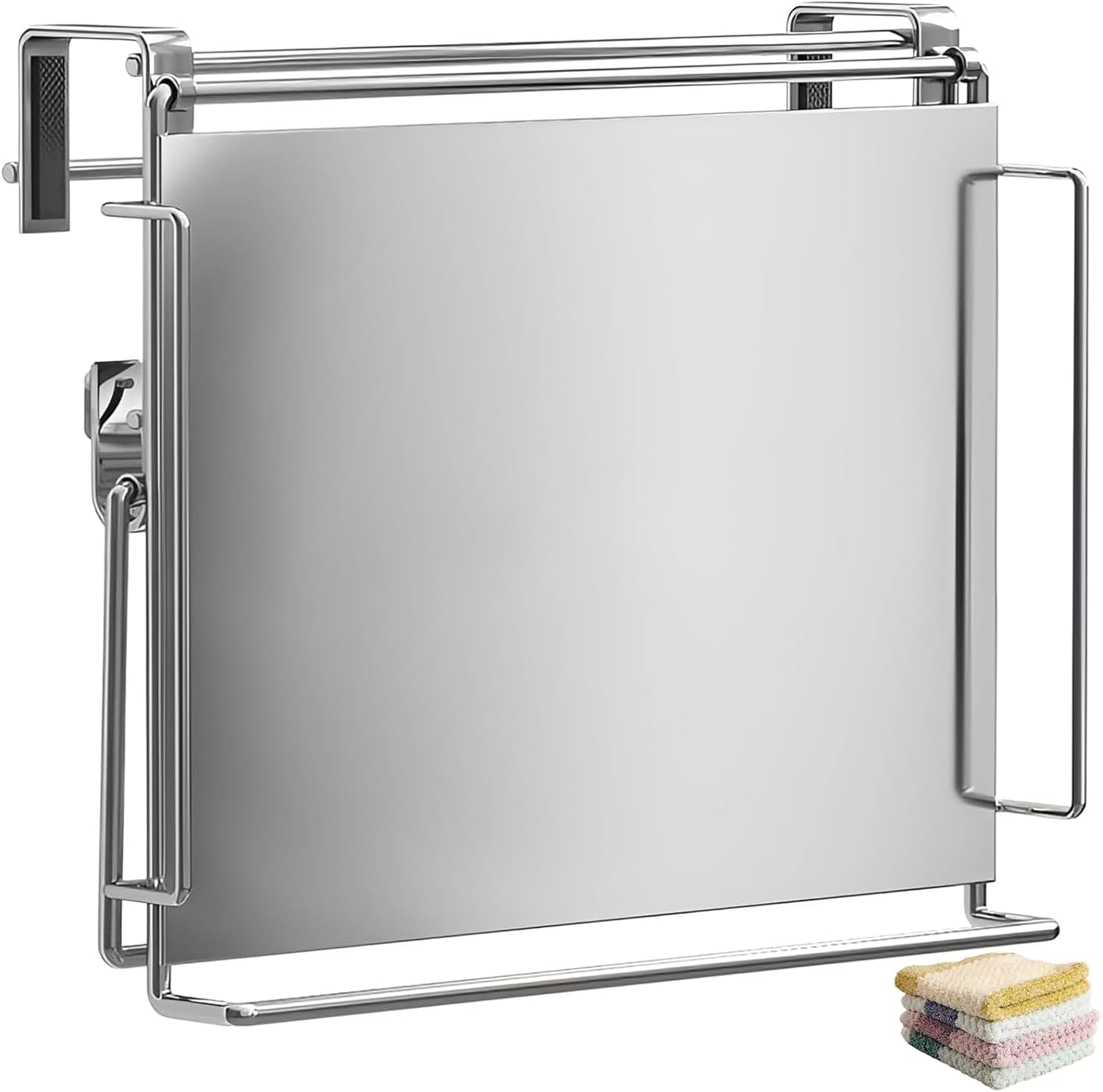 キッチン補助テーブル 折りたたみ式 サポートテーブル ステンレス製　省スペース 作業台　タオルハンガ..