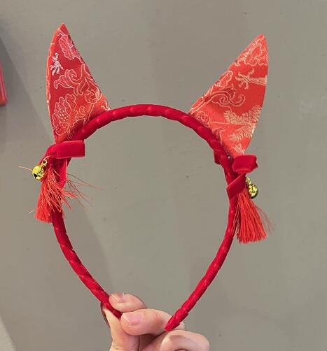 フォックスイヤーコスプレヘッドバンド 大人用 フォックスコスチュームアクセサリー ハロウィンやクリ..