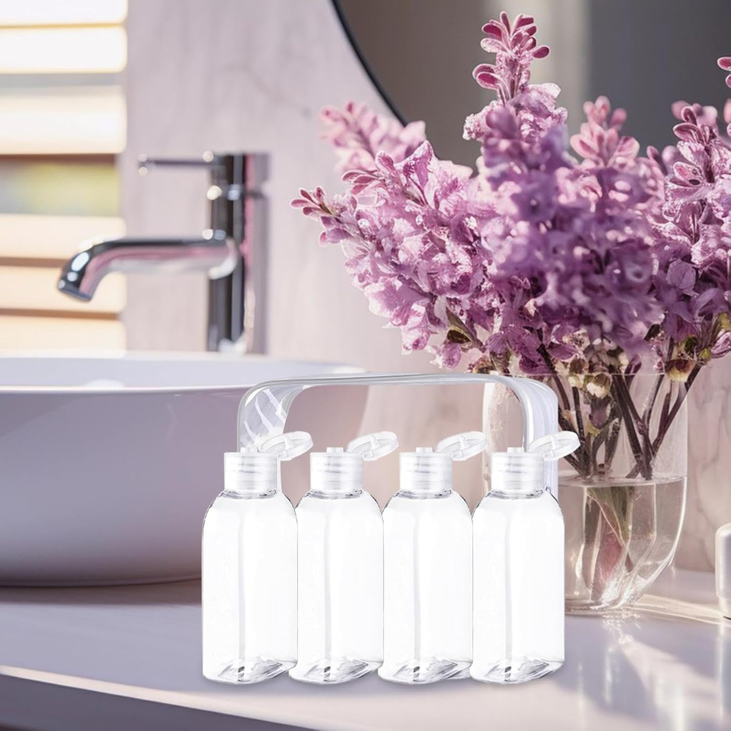 トラベルボトル4個セット 旅行用容器 100ml トイレタリー用漏れ防止 deeplearning-10783509 FINTRUE サンプル画像2
