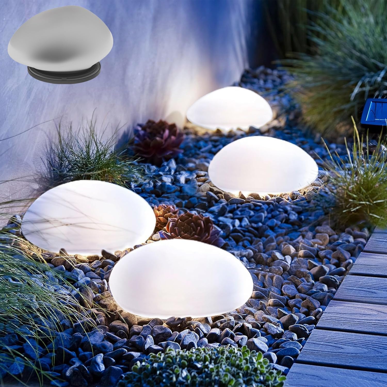 ソーラーライト 石 ストーン LEDライト ライト ガーデンライト セット販売あり 人感センサー ソーラー ソーラーパネル 防水 屋外 庭 ライトアップ 自動点灯 照明 簡単 屋外照明 3個セット