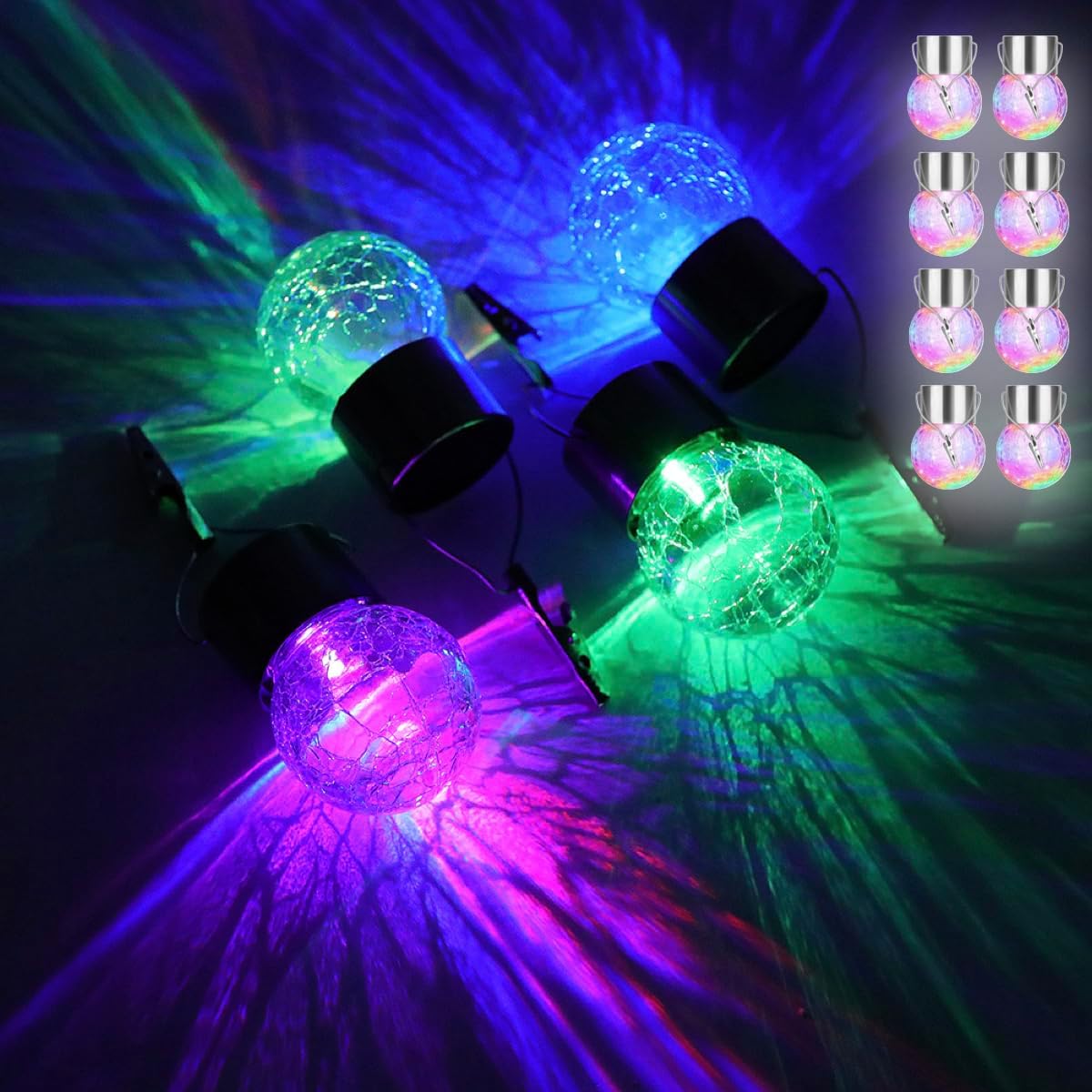 【幻想的な輝き】ソーラーライト 吊下式 ガーデンライト 電気代0 LEDライト 太陽光パネル充電 屋外 高..