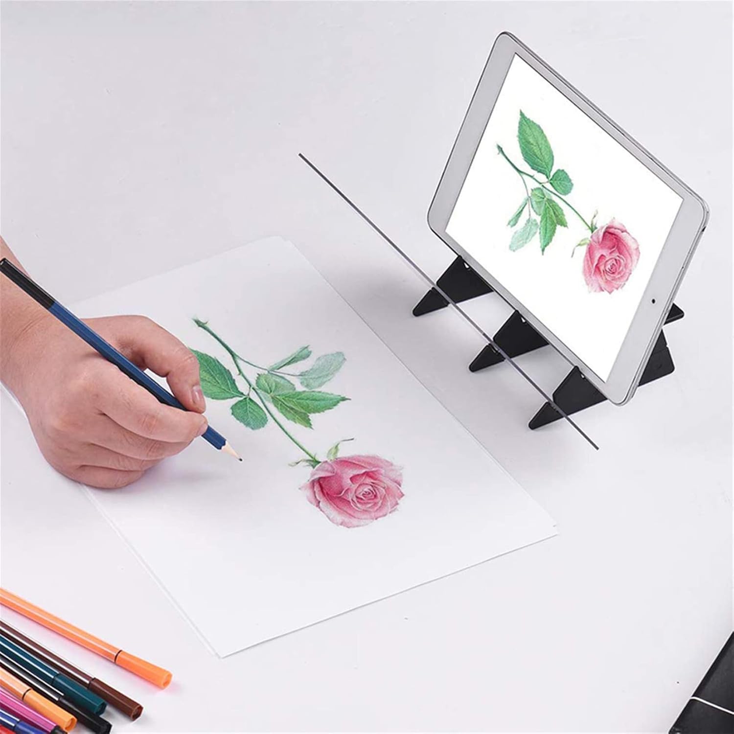 FINTRUEの光学式ドローイングボード ポータブル 光学トレースボード 画像描画ボード トレーシング ドローイングプロジェクター 光学ペイントボード スケッチツール 初心者 アーティストなどに｜アングル3