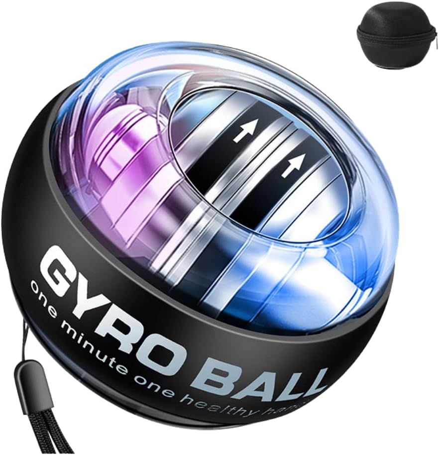 スナップボール オートスタート 紐なし LED発光 段階変色 収納ケース付き 静音 筋トレ 手首 握力 前腕