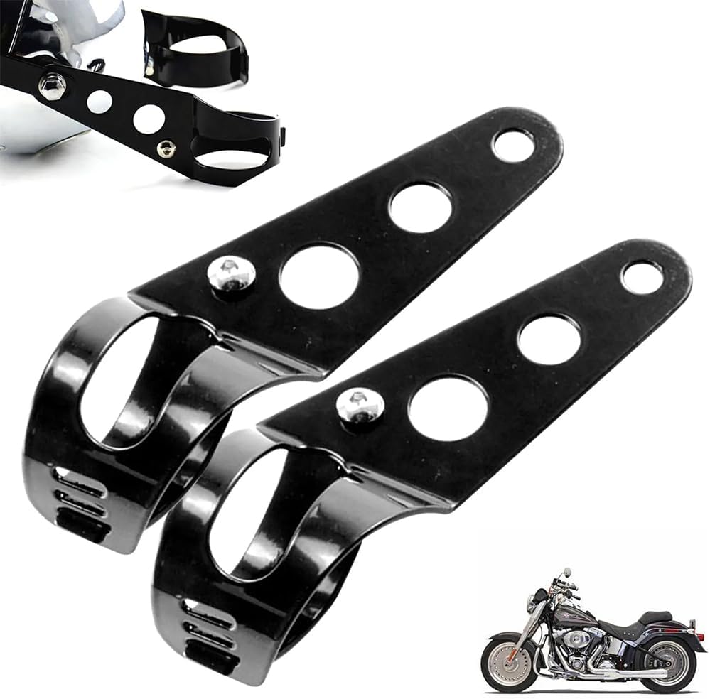 2個セットバイク用 ヘッドライトブラケット ヘッドライトステー オートバイヘッドライトマウント フロントフォーク径 汎用タイプ アルミ合金 28mm-43mm対応 幅広い車種に対応